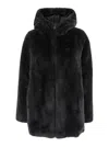 Save The Duck Bridget Black Reversible Jacket With Front Zip Closure In Ecofur Woman In Black