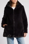 Save The Duck Bridget Reversible Faux Fur Jacket In Brown Black