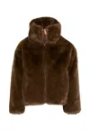 Save The Duck Brown Reversible Faux Fur For Girl In Brown