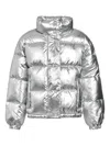 Save The Duck Button Padded Jacket In Gray