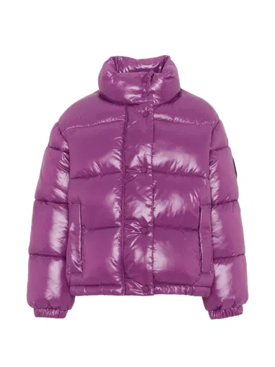 Save The Duck Button Puffer Jacket In Purple