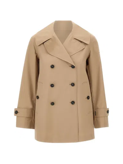 Save The Duck Sofi Short Double Breasted Jacket In Brown