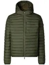 Save The Duck Quilted Green Light Jacket With Double-slider Zip Hood