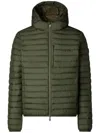 Save The Duck Quilted Green Light Jacket With Double-slider Zip Hood