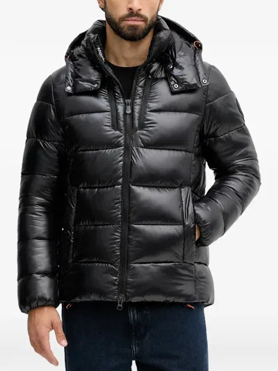 Save The Duck Campbell Hooded Quilted Jacket In Black