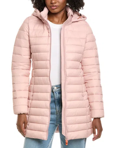 Save The Duck Cate Long Jacket In Pink