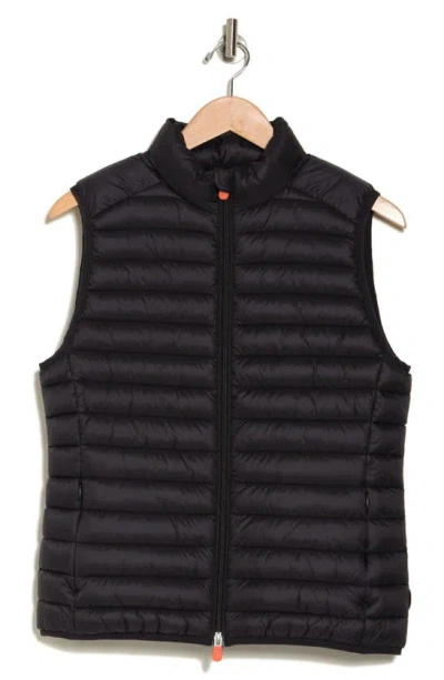 Save The Duck Channel Quilt Vest In Black