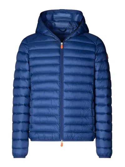 Save The Duck Nylon Casual Jacket With Animal-free Plumtech Padding In Blue