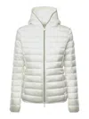 Save The Duck Vicky Short Hooded Basic Jacket In Neutral
