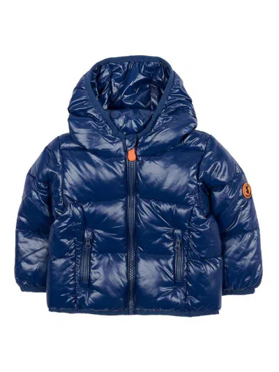 Save The Duck Kids' 'jody' Down Jacket With Hood  In Blue