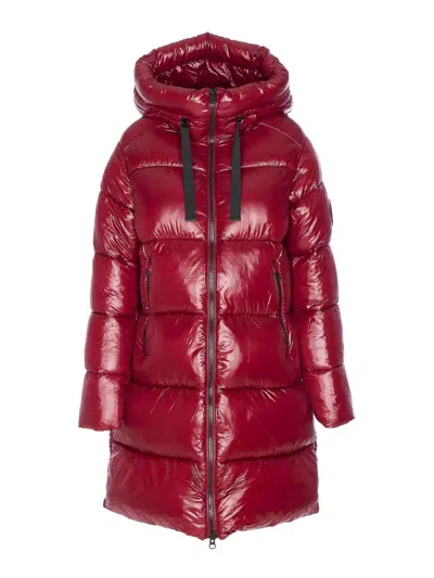 SAVE THE DUCK RED DOWN JACKET FRONTAL ZIP CLOSURE
