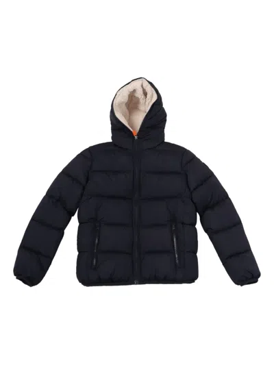 Save The Duck Kids' Chaz Hooded Padded Jacket In Blue
