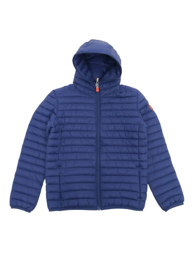 Save The Duck Kids' Childs Hooded Down Jacket In Blue
