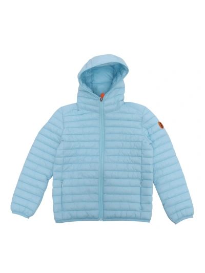Save The Duck Kids' Childs Hooded Down Jacket In Blue