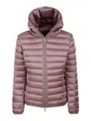 Save The Duck Zippered Hooded Casual Jacket In Nude & Neutrals