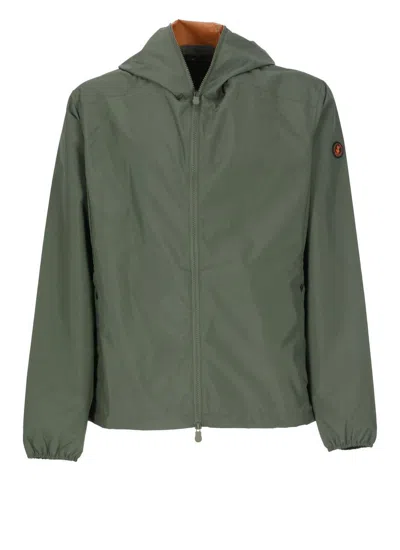 Save The Duck Logo-patch Jacket In Green