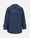 Save The Duck Double-breasted Blue Coat With Tailored Silhouette In Blue