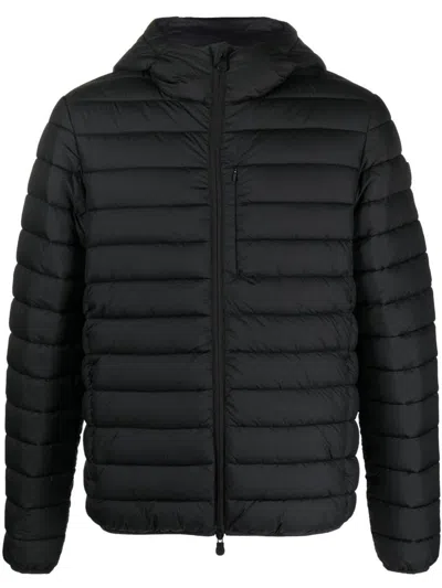 Save The Duck Water-resistant Quilted Jacket With Hood In Black