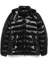 Save The Duck Florian Lacquered Effect Hooded Puffer Jacket In Black