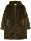 Save The Duck Angelica Faux Shearling Coat In Green