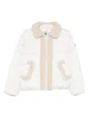 Save The Duck Short Quilted Jacket With Plush Collar And Trim In Neutral