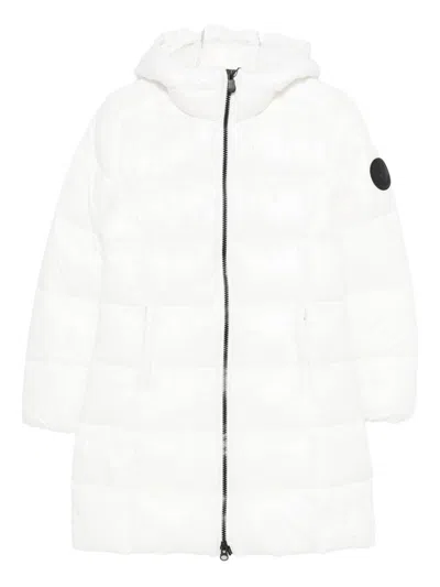Save The Duck Hooded Quilted Coat In White