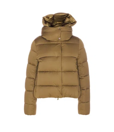 Save The Duck Felicity Removable-hood Padded Jacket In Green