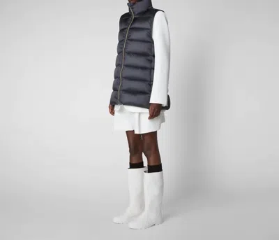 Save The Duck Coral Puffer Vest In Ebony Grey In Multi