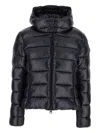 Save The Duck Cropped Black Puffer Jacket With High Collar In Black