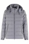 Save The Duck Constantin Flannel-effect Puffer Jacket In Gray
