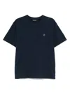 Save The Duck Cotton T-shirt In Navy Blue With Logo In Blue