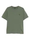 Save The Duck Green Crewneck Logo Patch T-shirt In Green
