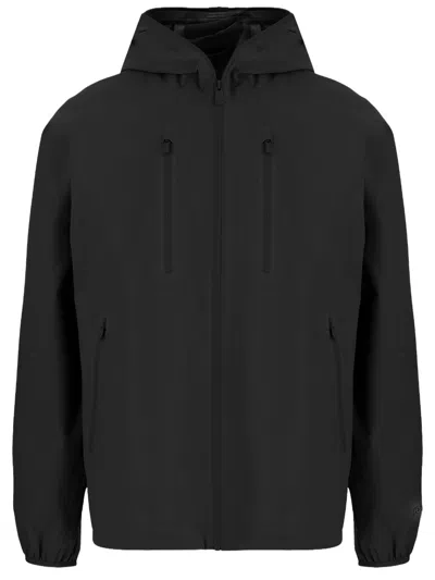 Save The Duck Cropped Black Jacket With High Collar In Multi