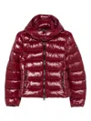 Save The Duck Cropped Puffer-style Jacket With High Collar In Red