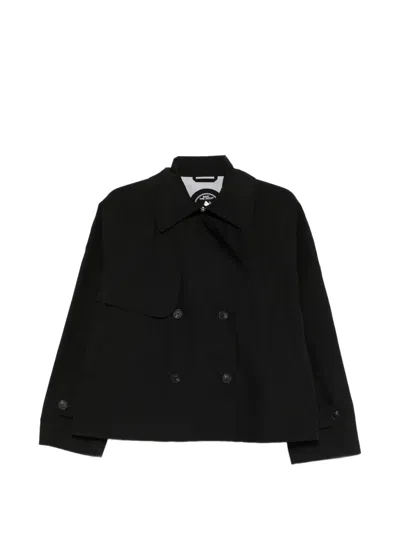 Save The Duck Curt Tabardo Double-breasted Coat In Black