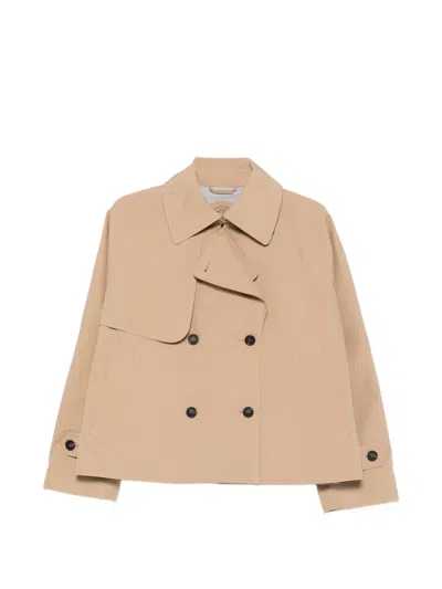 Save The Duck Curt Tabardo Double-breasted Coat In Brown