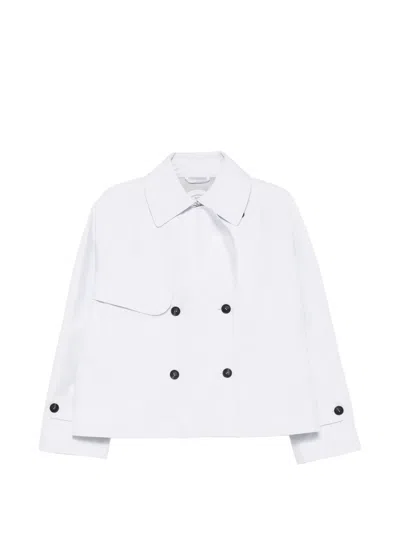 Save The Duck Curt Tabardo Double-breasted Coat In White