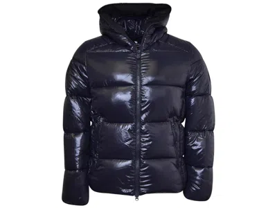 Pre-owned Save The Duck D31280m Men's Jacket Long Sleeve Hooded Blue/black