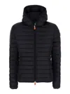 Save The Duck 'daisy' Black Down Jacket With Logo Patch In Eco Tech Fabric Woman In Black