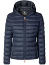 Save The Duck Vicky Short Hooded Basic Jacket In Blue