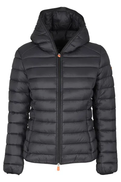 Save The Duck Daisy Hooded Puffer Jacket In Black