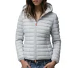Save The Duck Daisy Hooded Puffer Jacket In Grey