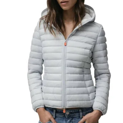 Save The Duck Daisy Hooded Puffer Jacket In Grey