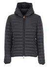 Save The Duck 'daisy' Black Down Jacket With Logo Patch In Eco Tech Fabric Woman In Black