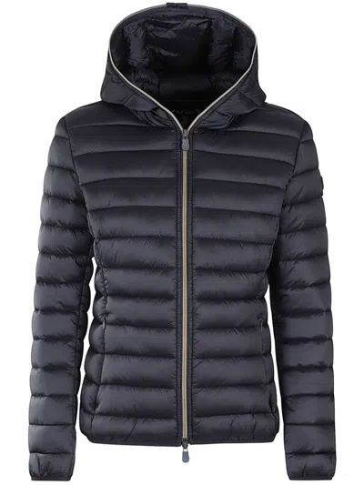 Save The Duck Vicky Short Hooded Basic Jacket In Black