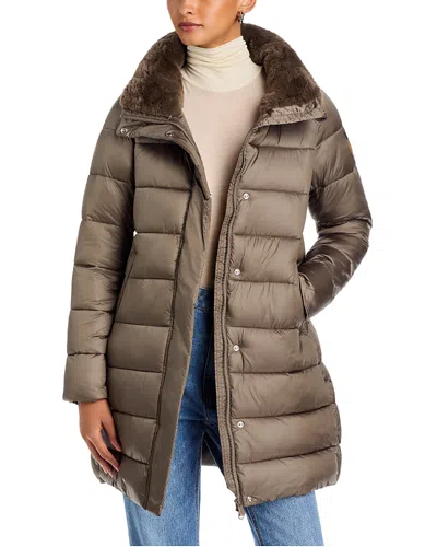 Save The Duck Dalea Faux Fur Trim Puffer Coat In Gray