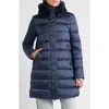 Save The Duck Dalea Water Repellent Puffer Coat With Faux Fur Collar In Blue