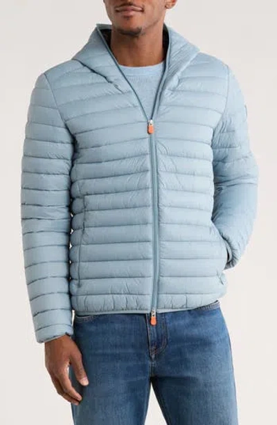 Save The Duck Daniele Water Resistant Hooded Puffer Jacket In Blue