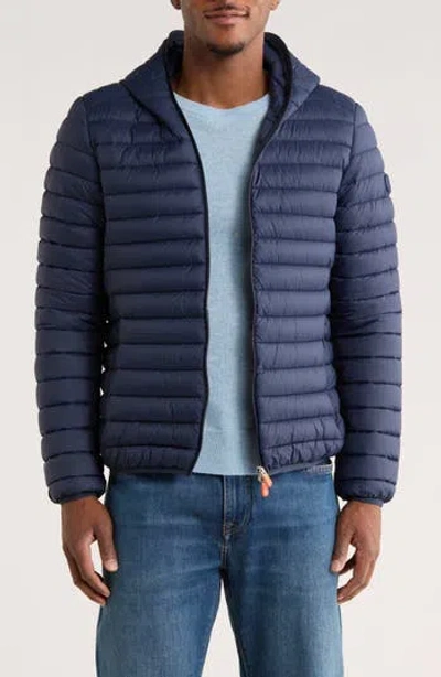 Save The Duck Daniele Water Resistant Hooded Puffer Jacket In Blue