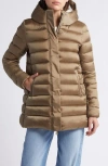 Save The Duck Danis Water Resistant Nylon Puffer Jacket In Verde Blu E Verdi
